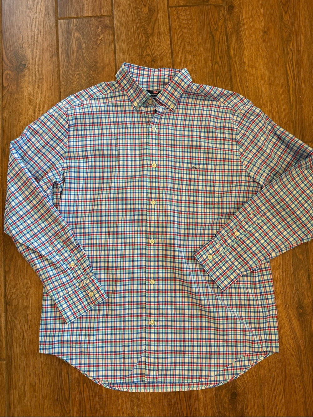 Vineyard Vines performance Tucker Button-Down shirt red/blue Plaid / men’s large